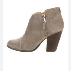 Rag & Bone Margot Suede AnkleBooties Size 40 US 10 Warm Grey Suede